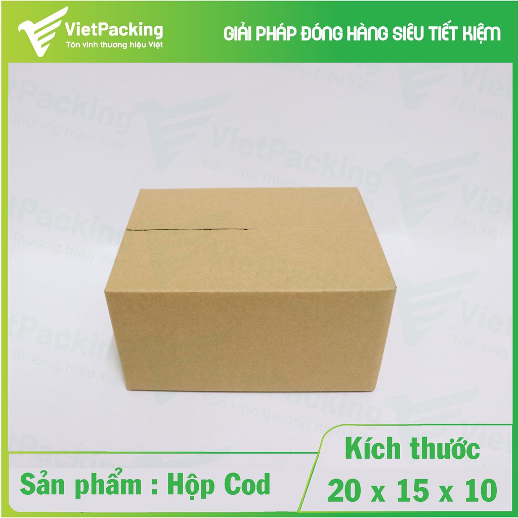 [Sản phẩm bán chạy] 50 hộp carton size 20x15x10 giấy cứng, 2 mặt nâu, hộp đẹp vuông vức