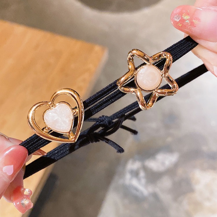 Dây Cột Tóc Đính Ngôi Sao/Trái Tim/Tam Giác Thời Trang Hàn Quốc