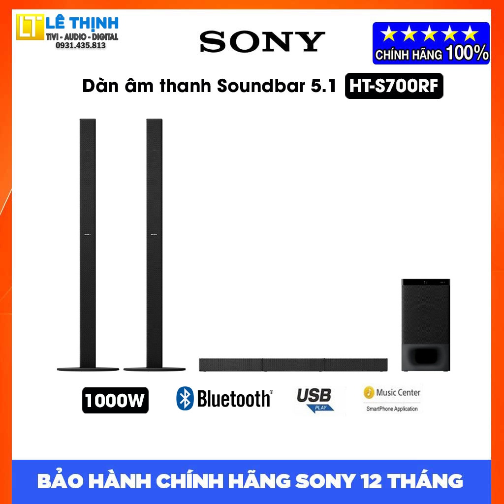 Dàn âm thanh Soundbar Sony 5.1 HT-S700RF - 1000W - Hàng chính hãng - Bảo hành chính hãng 12 tháng toàn quốc