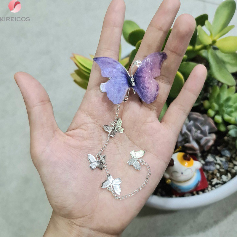 Kẹp Tóc Tiên Nữ Hình Bướm Tua Rua Siêu Xinh