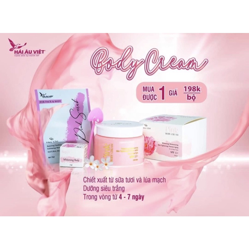 KEM DƯỠNG TRẮNG DA-BODY PINK HẢI ÂU VIỆT-Mua lẻ giá sỉ ưu đãi