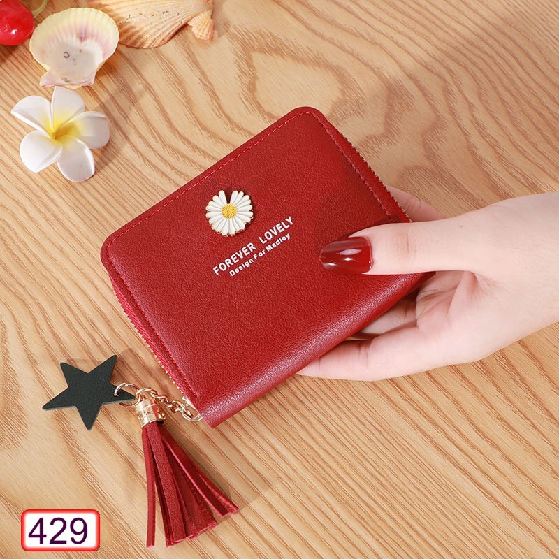 VÍ NGẮN NỮ CẦM TAY ĐÍNH BÔNG HOA CÚC 429 THỜI TRANG HOT TREND