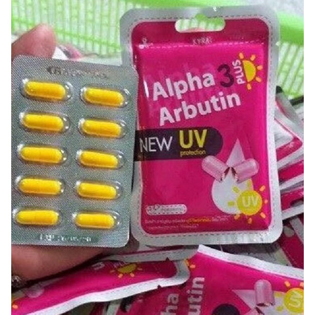 [ Hiệu Quả Cao ] Viên Bột Kích Trắng &amp; Chống Nắng ALPHA ARBUTIN 3 Plus NEW UV