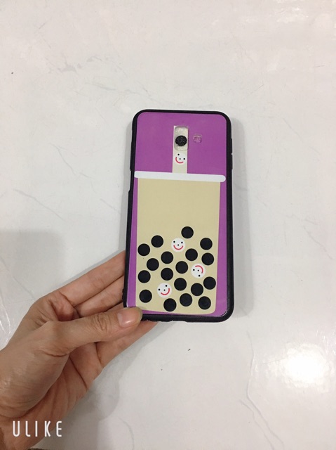 Ốp lưng sam sung J6 Plus, J6+ Hộp kem nền tím
