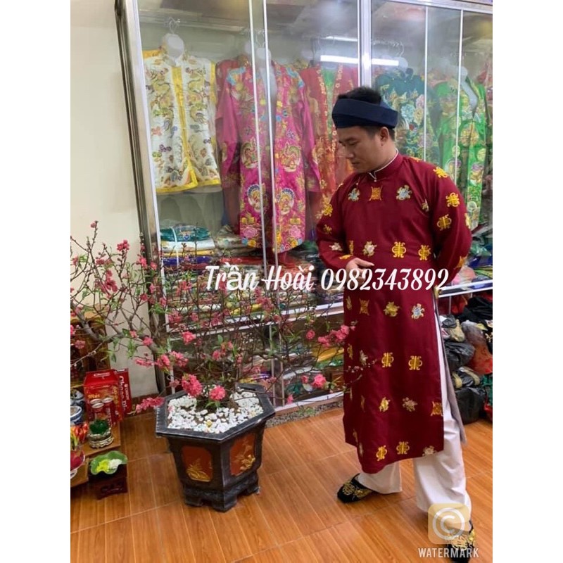 Áo ngũ thân nam- áo dài đi lễ nam vải đũi đẹp - áo tấc nam