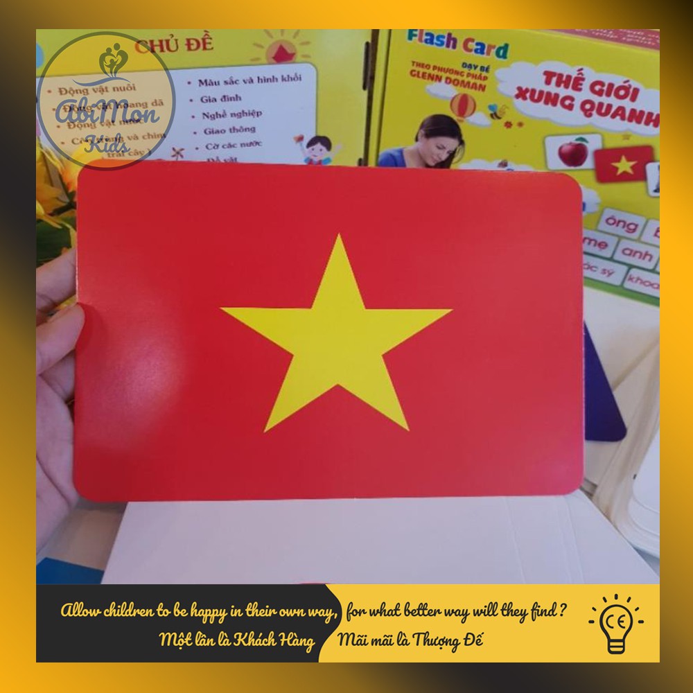 Bộ Thẻ Flashcards khổ A5 (size to nhất) ☘️ Học Tiếng Anh Cho Bé ✨ (Đồ chơi Gỗ - Giáo Dục - An toàn - Thông minh)