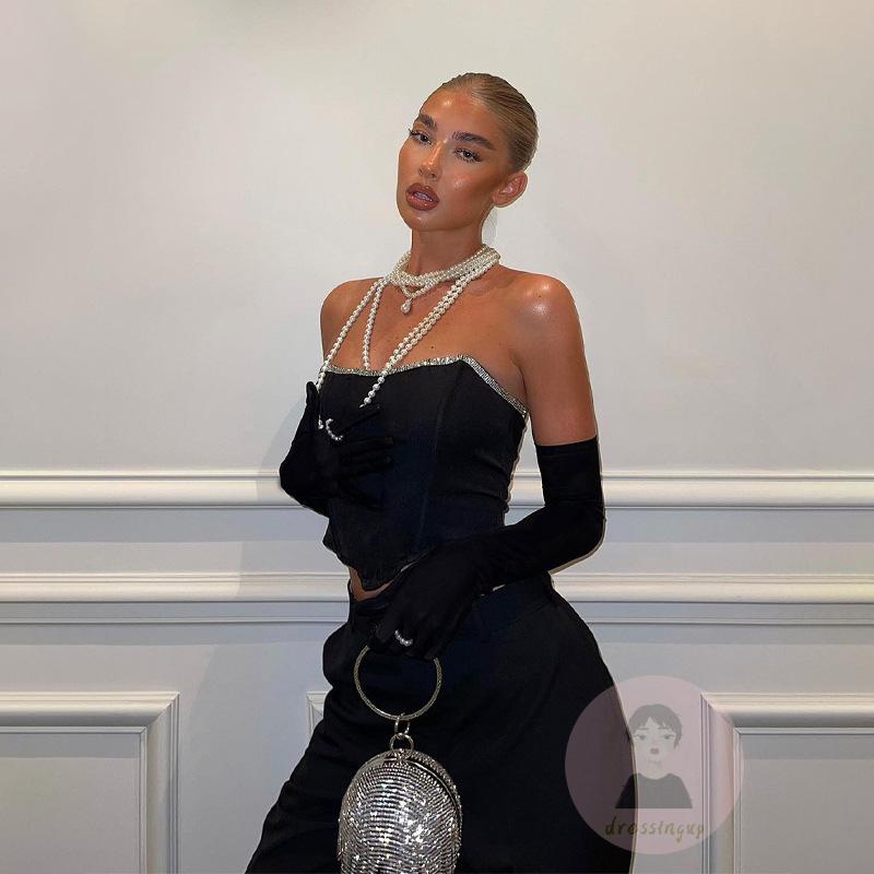 Áo Cúp Ngực Đính Đá Thời Trang Quyến Rũ Cho Nữ