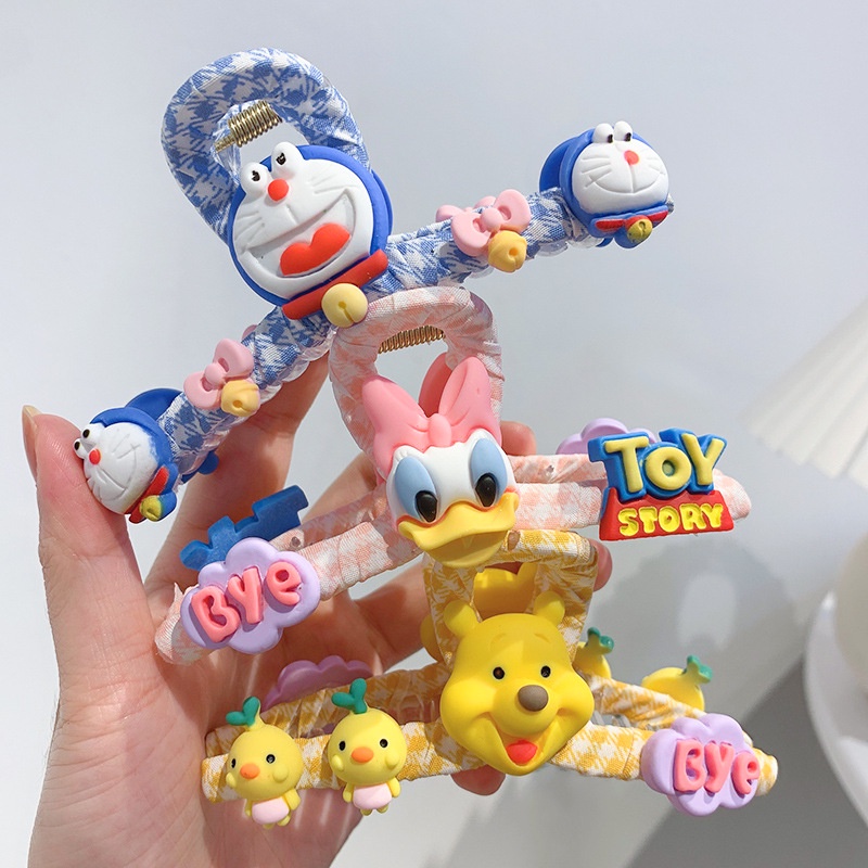 Kẹp Tóc Hình Mèo / Gấu / Cá Mập Màu Hồng Dễ Thương Phong Cách Hàn Quốc