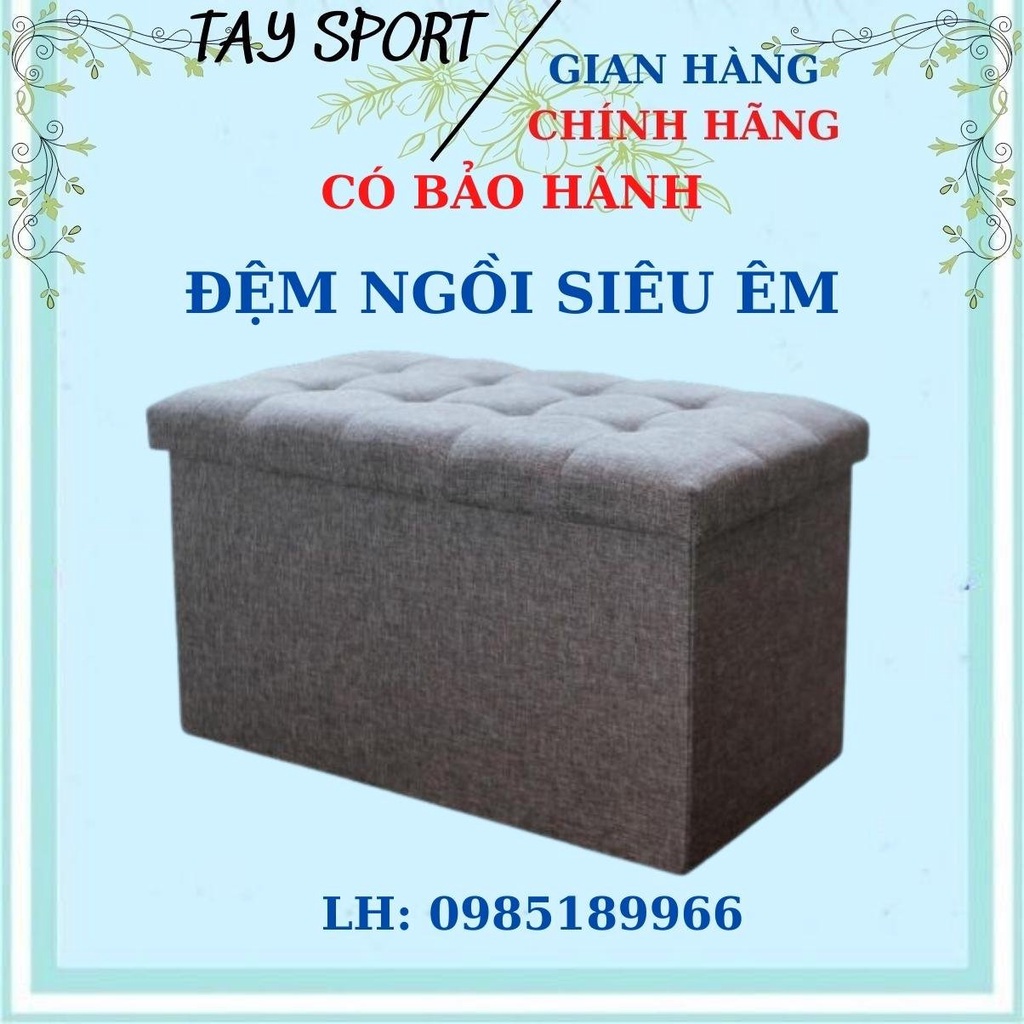 Thùng Vải Đựng Quần Áo Chăn Màn Và Đồ Chơi Trẻ Em Kiêm Ghế Ngồi Khung Gỗ Cao Cấp Gấp Gọn Cỡ Lớn