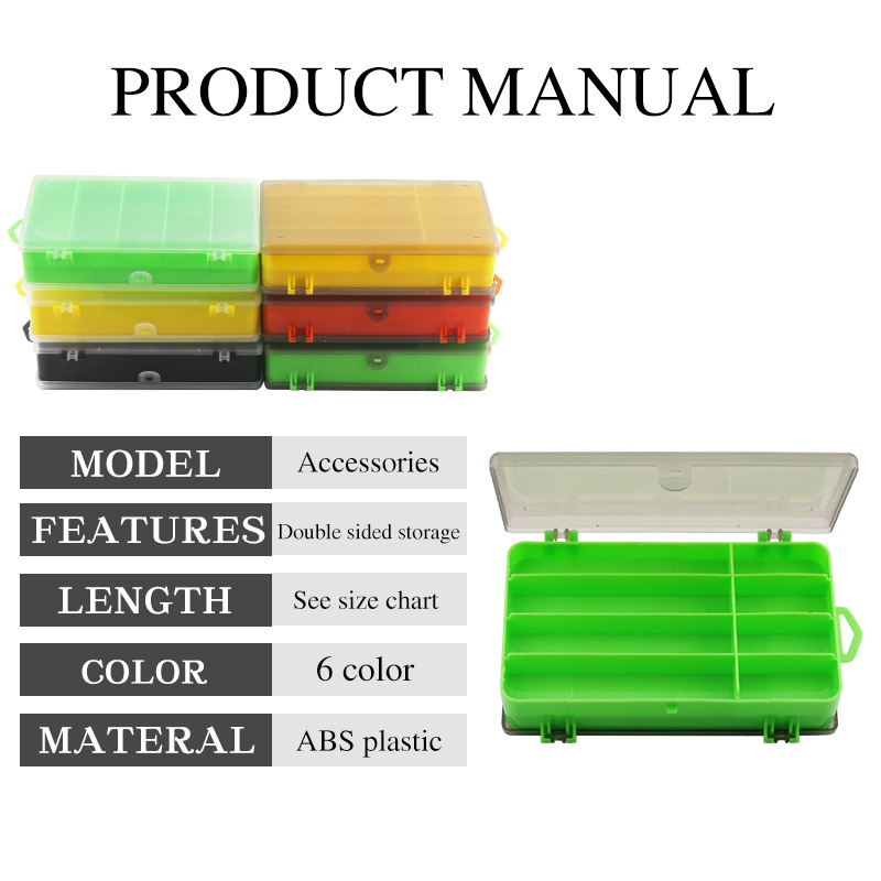 Hộp Đựng Móc Câu Cá Hai Mặt 17.8cm Bằng PVC Mới