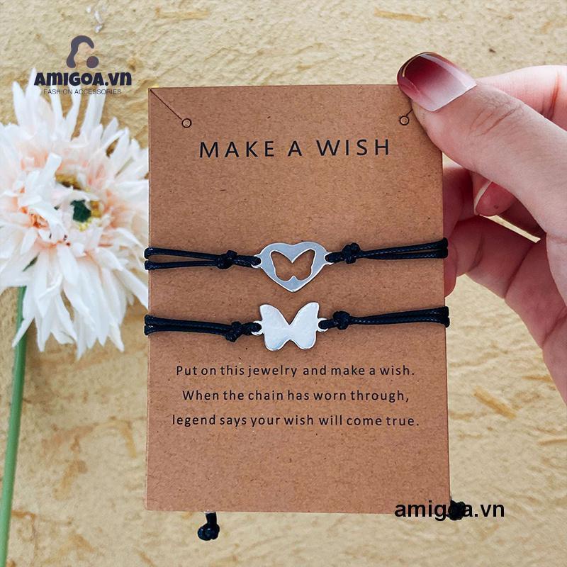 ✨✨Set 2 Vòng cổ / Vòng Tay / Vòng cổ Mặt Hình Bướm / Trái Tim Bằng Thép Không Gỉ Thời Trang Cho Cặp Đôi