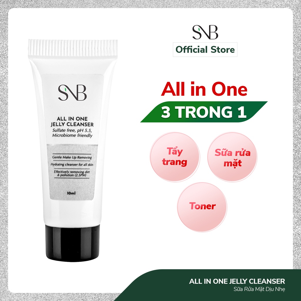 Sữa Rửa Mặt Dịu Nhẹ All in One Jelly Cleanser SNB 10ml