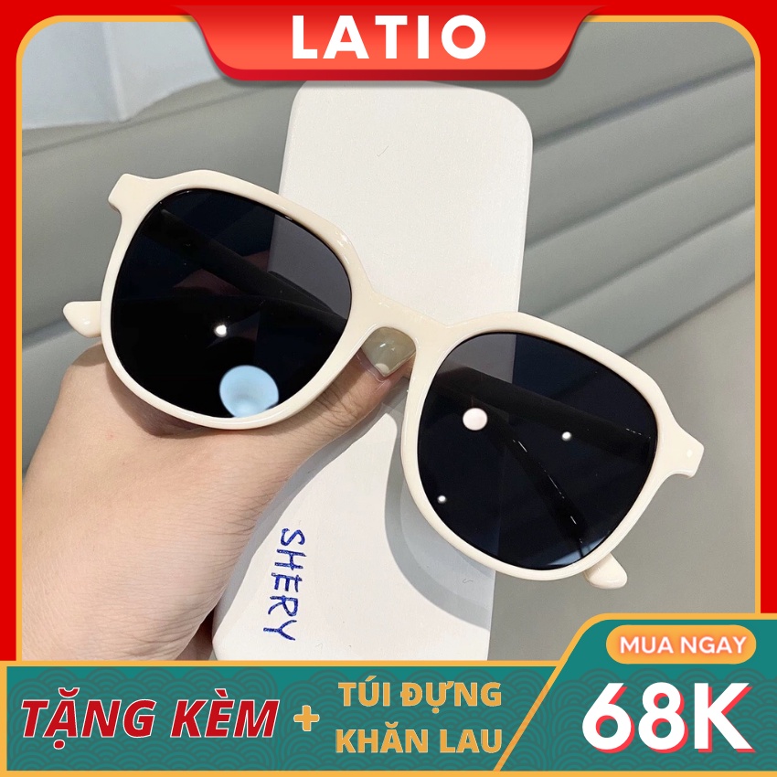 Kính mát nữ LATIO kính mát thời trang thiết kế basic với tone màu kem, kính chống tia uv bảo vệ mắt KM31