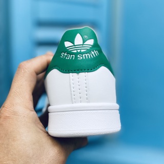 [Hình thật, fullbox] Giầy sneaker stan mith trắng gót xanh