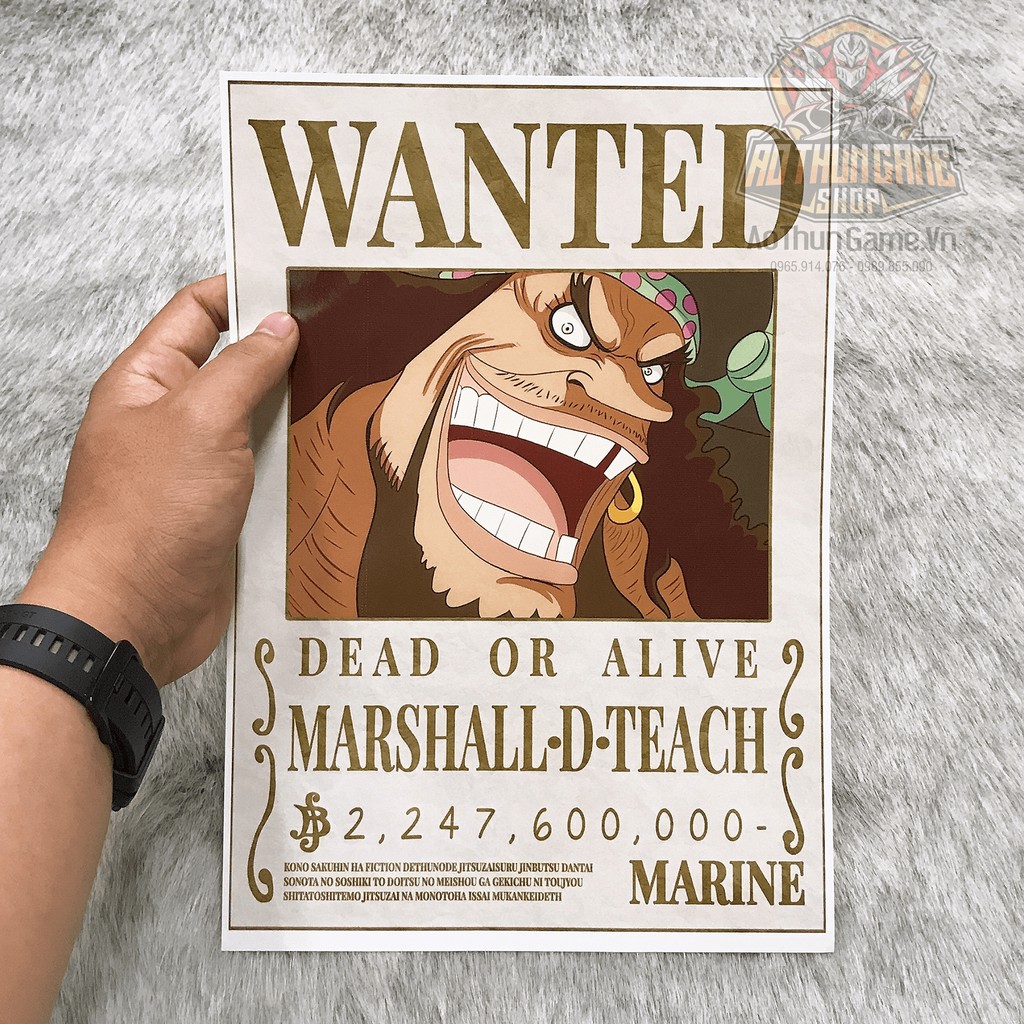 Poster One Piece truy nã Top 10 Cựu Thất Vũ Hải Shichibukai (Hình dán tường Full HD mới 2020) | Shop AoThunGameVn