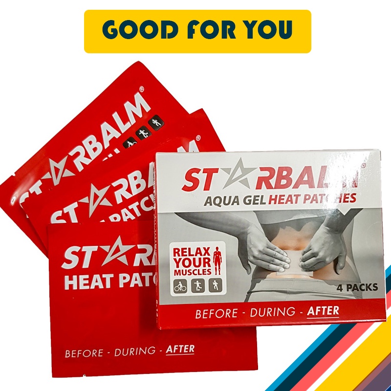 Miếng Dán Nhiệt Starbalm Aqua Gel Heat Patch - Hộp 4 Miếng - Hà Lan