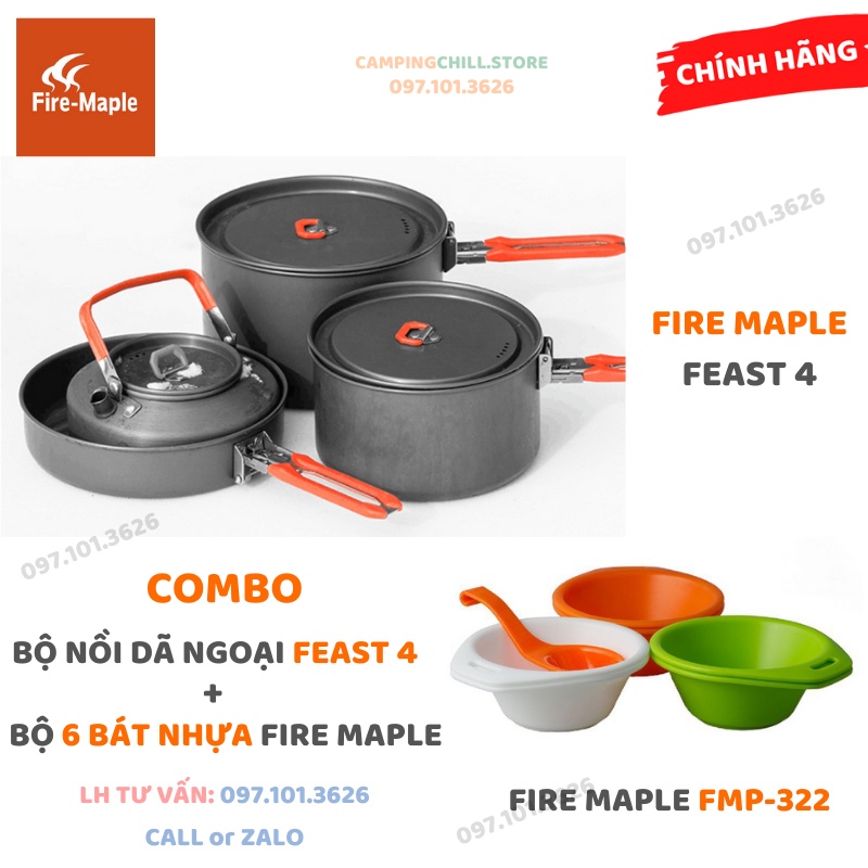 [QUÀ TẶNG] BỘ NỒI NẤU ĂN DÃ NGOẠI, CẮM TRẠI FIRE MAPLE FEAST 4 | BigBuy360 - bigbuy360.vn