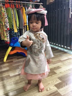 Áo dài gấm Nhật ( ảnh thật )