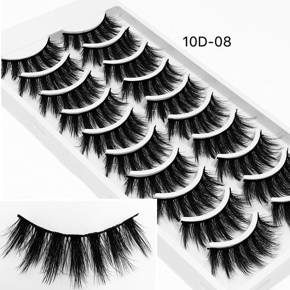 Set 10 Cặp Lông Mi Giả Dài Tự Nhiên Handmade Dành Cho Trang Điểm Làm Đẹp