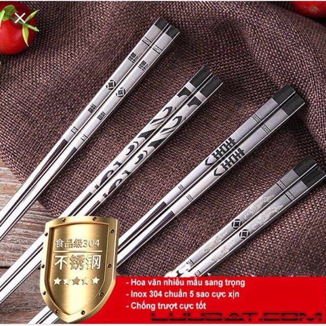 HÀNG CAO CẤP -  Đũa Inox 304 Cao Cấp Hàn Quốc(Set 5 Đôi)  - Hàng Cao Cấp