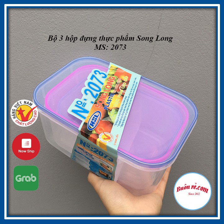 Bộ 3 đựng thực phẩm Song Long MS: 2073 tiện lợi an toàn -Buôn rẻ 01020