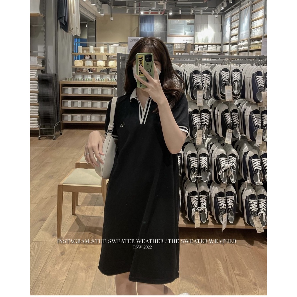 Đầm Polo Nữ Ngắn Tay Cổ Viền Dáng Ôm Siêu Xinh - Váy Polo Chất Bo Zip Siêu Tôn Dáng Body Co Giãn | BigBuy360 - bigbuy360.vn