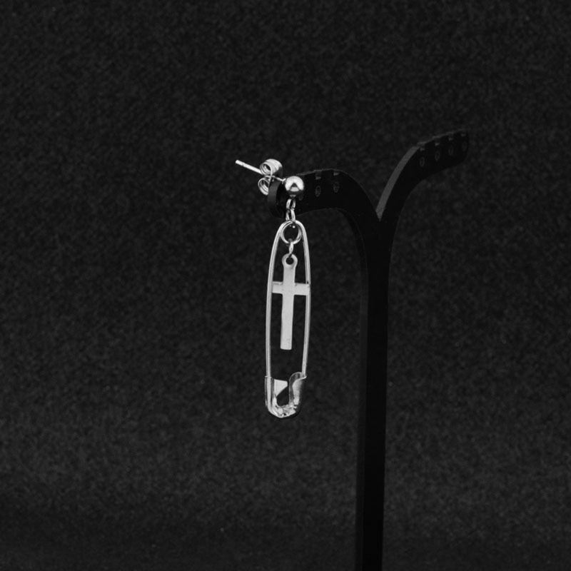 Khuyên tai hình chữ thập phong cách Hàn Quốc dành cho cả nam và nữ