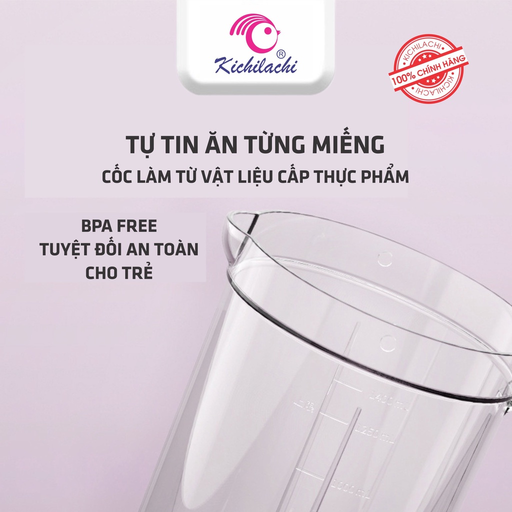 Máy Xay Đa Năng 3 Cối Cho Bé Ăn Dặm Kichilachi Xay Sinh Tố, Xay Hạt, Xay Thịt