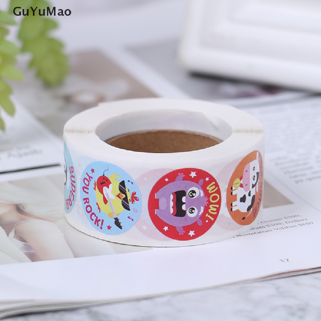 Cuộn 500 miếng dán họa tiết hoạt hình khen thưởng cho học sinh