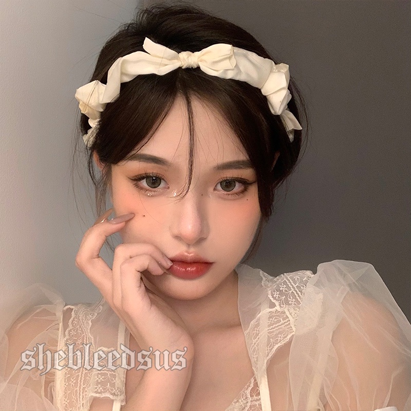 Băng Đô Vải Satin Thắt Nơ Ngọt Ngào Phong Cách Hàn Quốc Mới