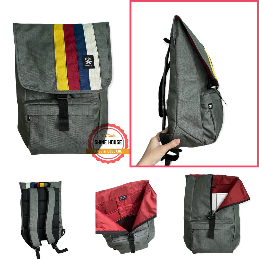 Balo Crumpler Ghép Màu Thời Trang Công Sở Laptop 14 Inch Màu Xám Cá Tính - Shine House