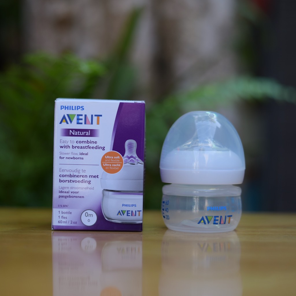 Bình sữa Philips AVENT Natural 60ml - Thiết kể tự nhiên (cổ rộng)