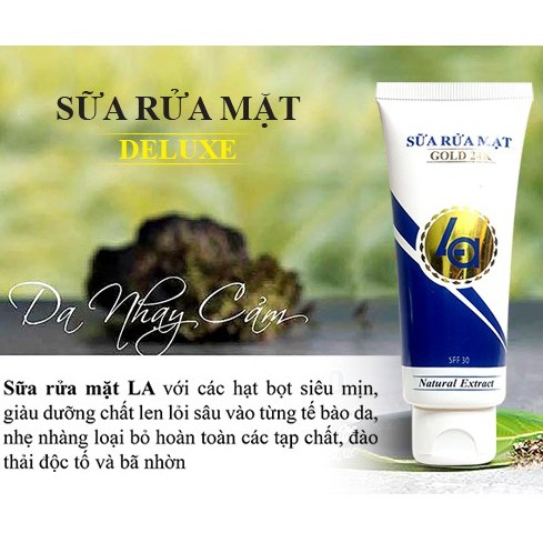 Sữa rửa mặt Gold 24K Deluxe LA 100ml chính hãng Gia Bảo