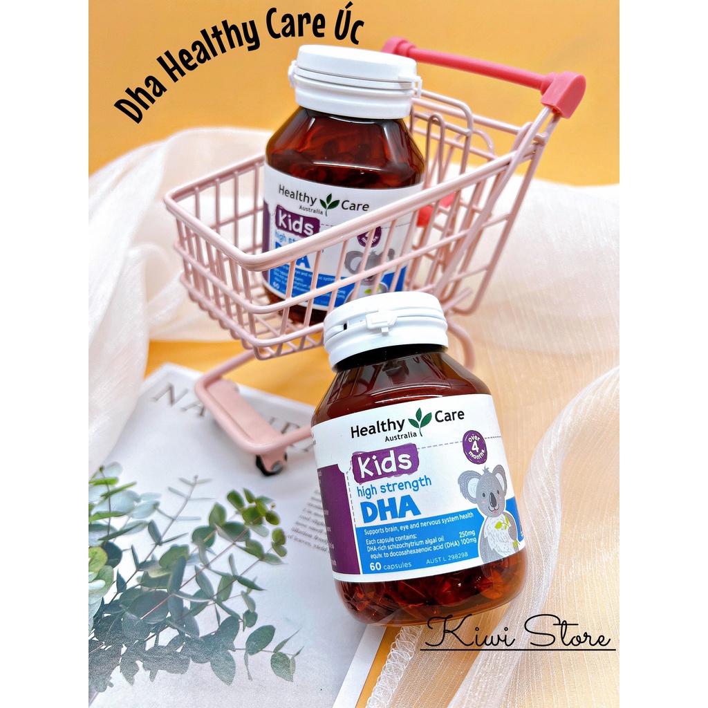 Viên uống DHA vị chanh Healthy Care Úc cho bé từ 4 tháng tuổi, 60 viên