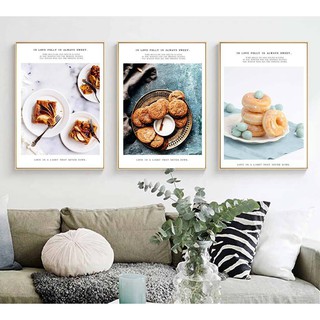 Bộ 3 Tranh Treo Tường Canvas Trang Trí Phòng Ăn - Quán Cà Phê  30 x 45 cm x 3 TTT-0457