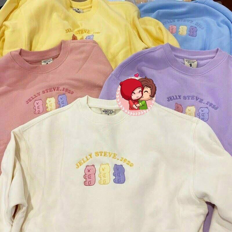 Áo Sweater Nữ Cổ Chui Chất Nỉ Mềm Mịn Thêu Gấu Form Rộng Mặc Thoải Mái Che Nắng Chắn Gió Tốt [NEW UNISEX]