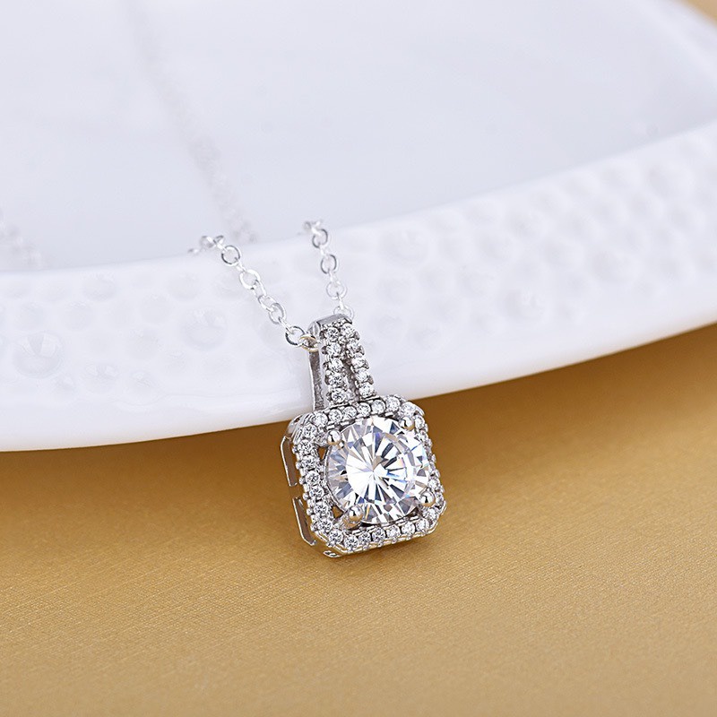 Dây chuyền bạc 925 Aqua Stone đính pha lê xinh xắn lấp lánh Dế Bạc – Bo0005 - 3