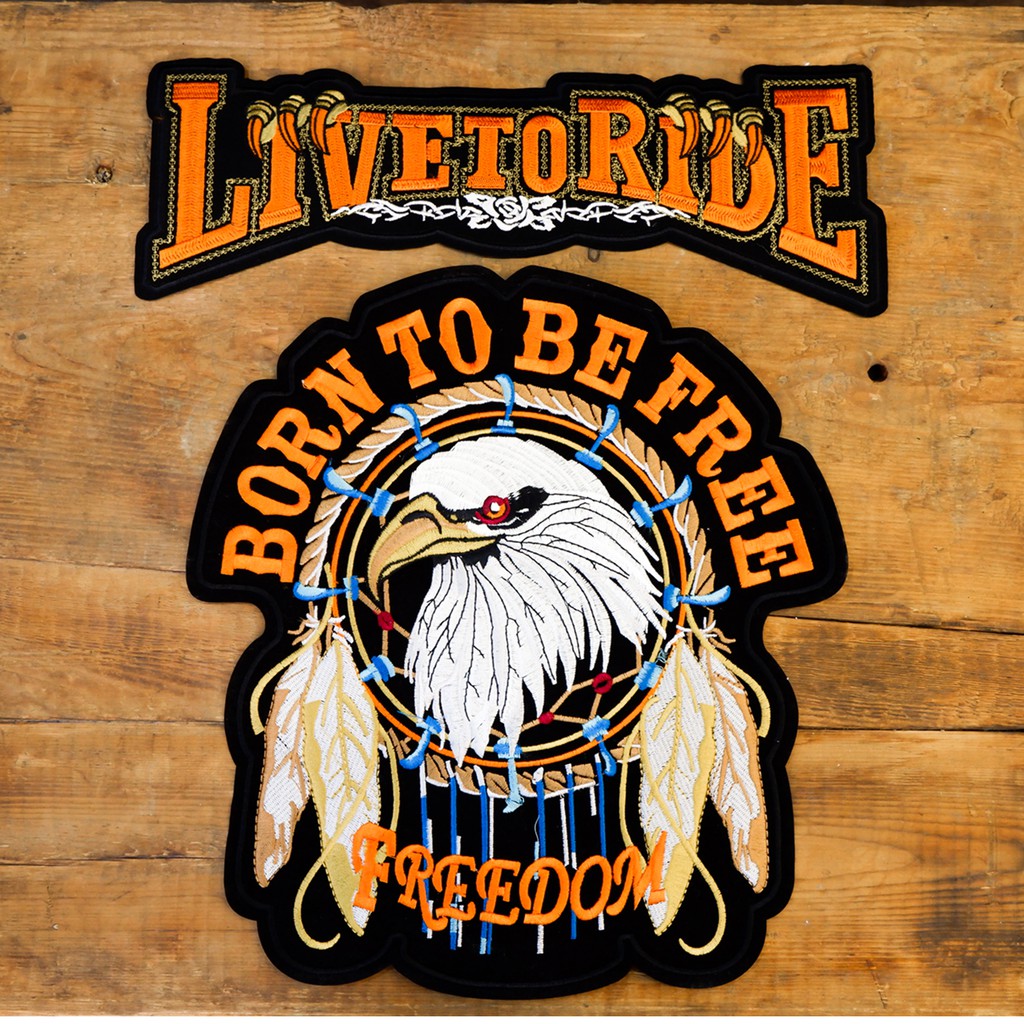 Sticker/Patch vải mẫu lớn Đại bàng dùng ủi/là trang trí cho quần áo Jeans, mũ nón, phụ kiện, túi xách, balo ...v