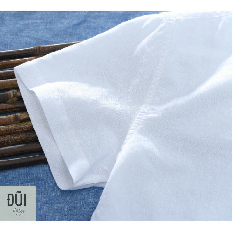 Áo đũi nam cộc tay cài khuy trắng M6