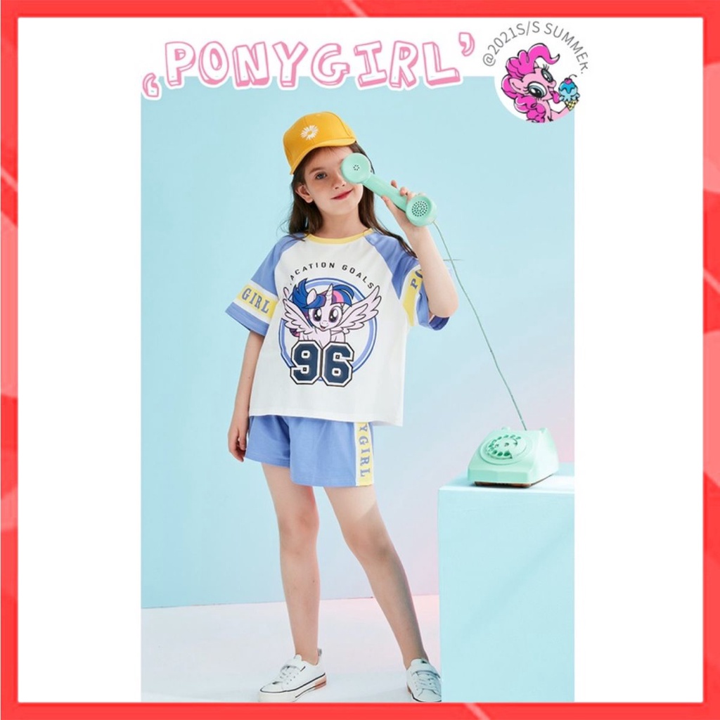 Bộ quần áo cho bé gái Familylove - Set quần áo trẻ em cực năng động Unicorn chất liệu cotton 100% co giãn thoáng mát