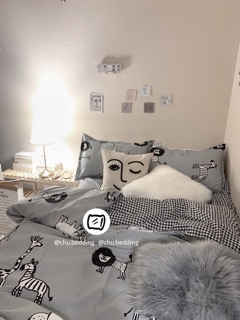 Bộ chăn ga gối Poly cotton: hoạ tiết sở thú