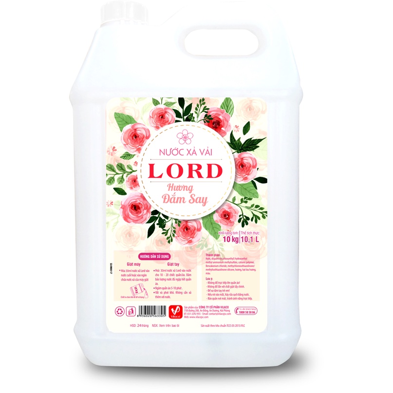 NƯỚC XẢ LORD 10kg HƯƠNG ĐẮM SAY