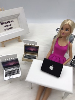 Máy tính dành cho búp bê MacBook mini đồ chơi laptop