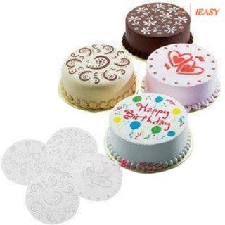 IE❤4x DIY Cake Decorating Flowers Heart Printed Pattern Stencil Designs Baking Tool