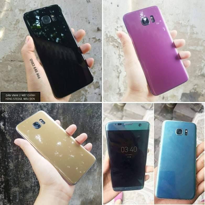 [ Ảnh thực tế ] Dán Samsung S7 Edge cường lực dẻo nhiều màu ( mặt trước + mặt sau )