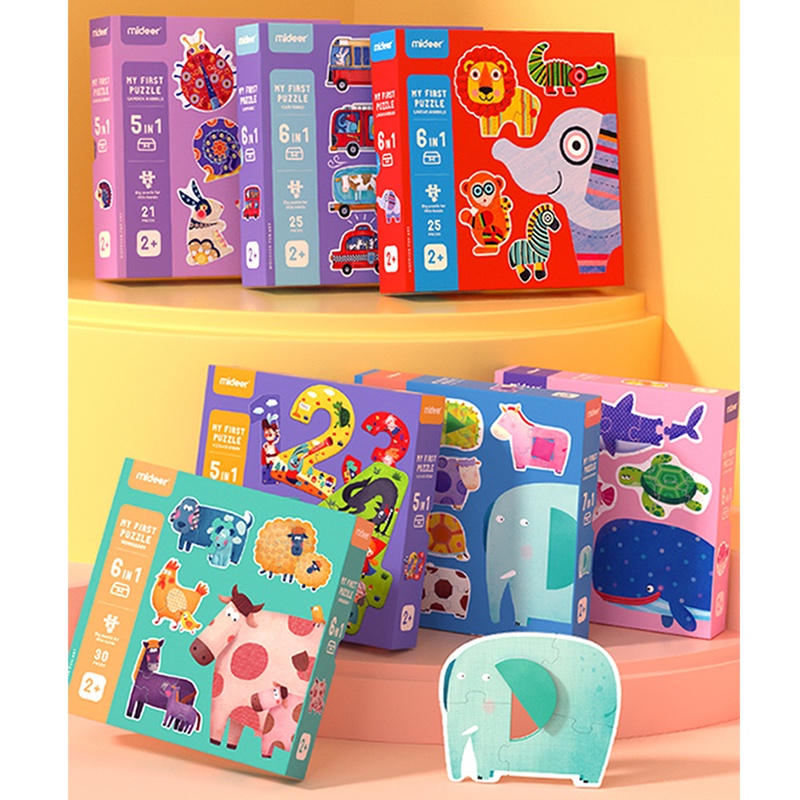BỘ XẾP HÌNH ĐẦU ĐỜI NHIỀU CHỦ ĐỀ CHO BÉ - MY FIRST PUZZLE - HÃNG MIDEER