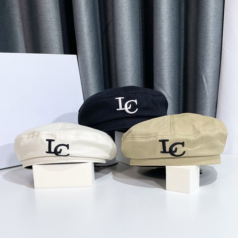 Mũ nồi màu trơn thêu họa tiết thời trang thu đông phong cách Nhật Bản cá tính