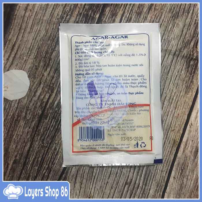 Bột rau câu giòn Agar Hải Long loại ngon hảo hạng, bột chuyên dùng làm thạch Date năm 2023