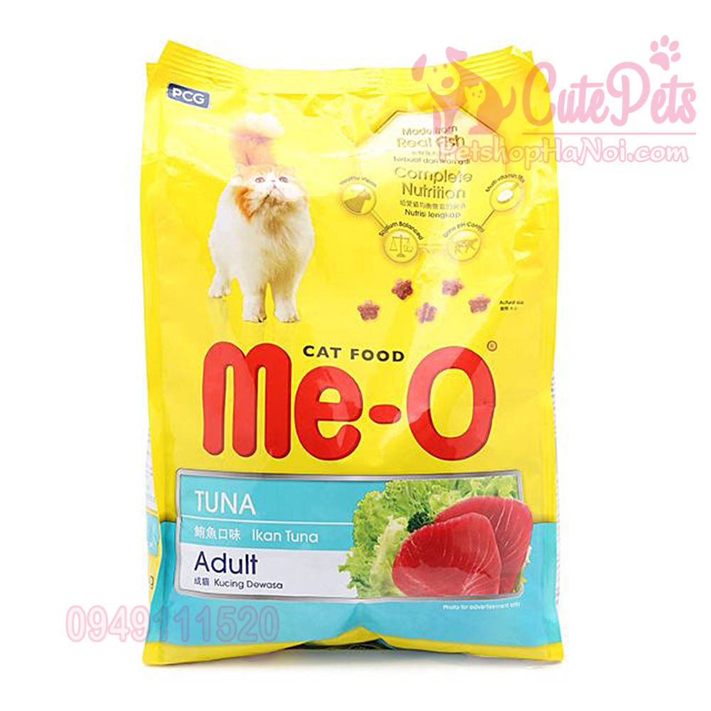 Thức Ăn cho mèo Me-O Adult 350g Vị Hải sản Cá Ngừ Cá thu Hạt cho mèo trưởng thành - Cutepets