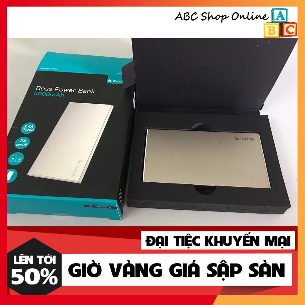 |TẶNG KÈM BAO DA| PIN SẠC DỰ PHÒNG IHave Boss 5000mAh Hàng chính hãng BẢO HÀNH 12 THÁNG